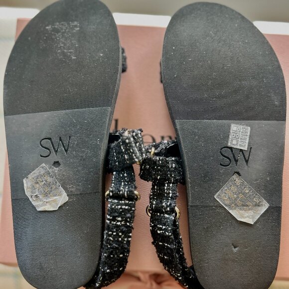 Stuart Weitzman Vail Sport Black Tweed Sandals - Size 6.5 - Excellent Condition - Picture 10 of 16